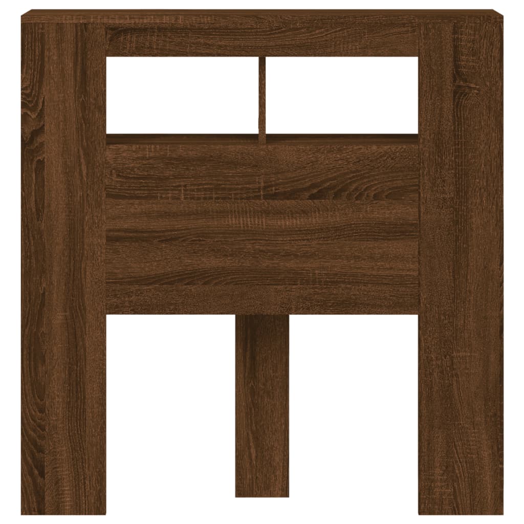 vidaXL Κεφαλάρι Κρεβατιού με LED Καφέ Δρυς 100x18,5x103,5 εκ