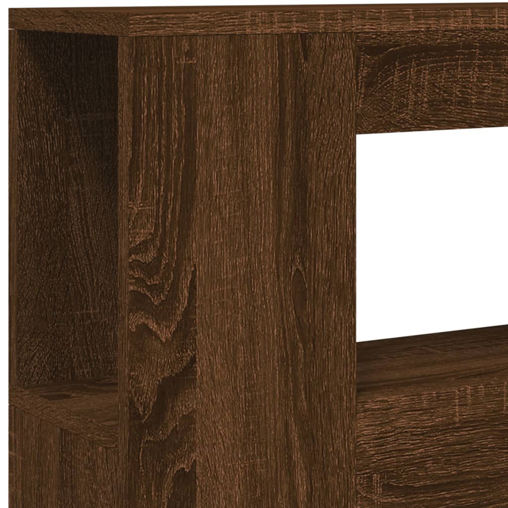 vidaXL Κεφαλάρι Κρεβατιού με LED Καφέ Δρυς 100x18,5x103,5 εκ