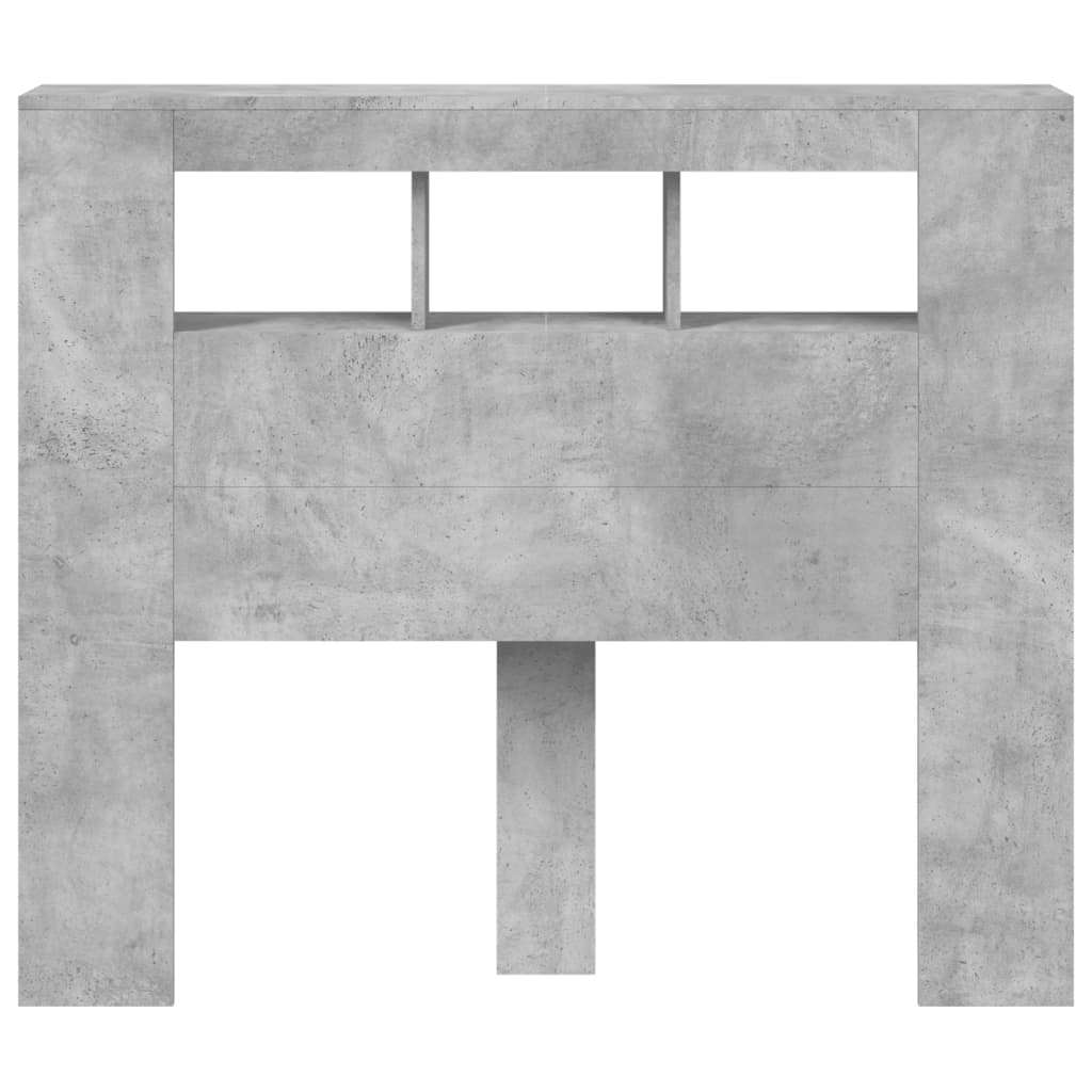 vidaXL Κεφαλάρι Κρεβατιού με LED Γκρι Σκυροδέματος 120x18,5x103,5 εκ