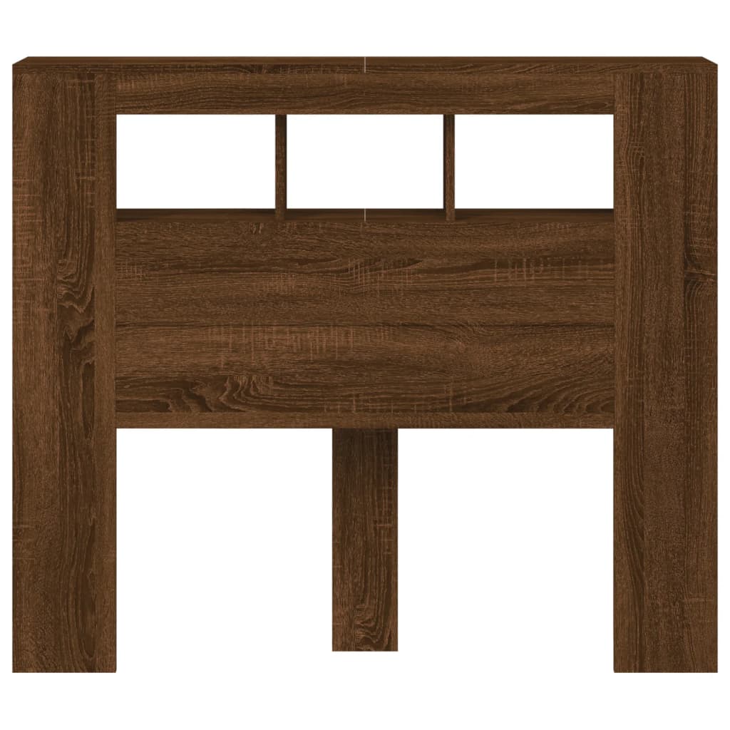 vidaXL Κεφαλάρι Κρεβατιού με LED Καφέ Δρυς 120x18,5x103,5 εκ