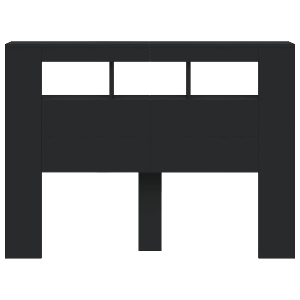 vidaXL Κεφαλάρι Κρεβατιού με LED Μαύρο 140x18,5x103,5 εκ Επεξεργ. Ξύλο