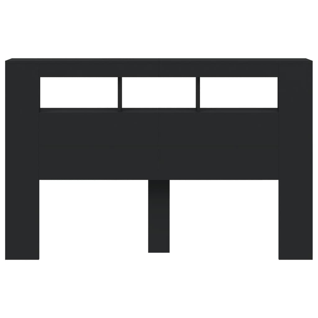 vidaXL Κεφαλάρι Κρεβατιού με LED Μαύρο 160x18,5x103,5 εκ Επεξεργ. Ξύλο