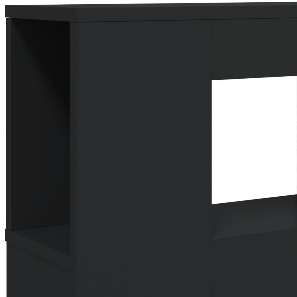 vidaXL Κεφαλάρι Κρεβατιού με LED Μαύρο 160x18,5x103,5 εκ Επεξεργ. Ξύλο