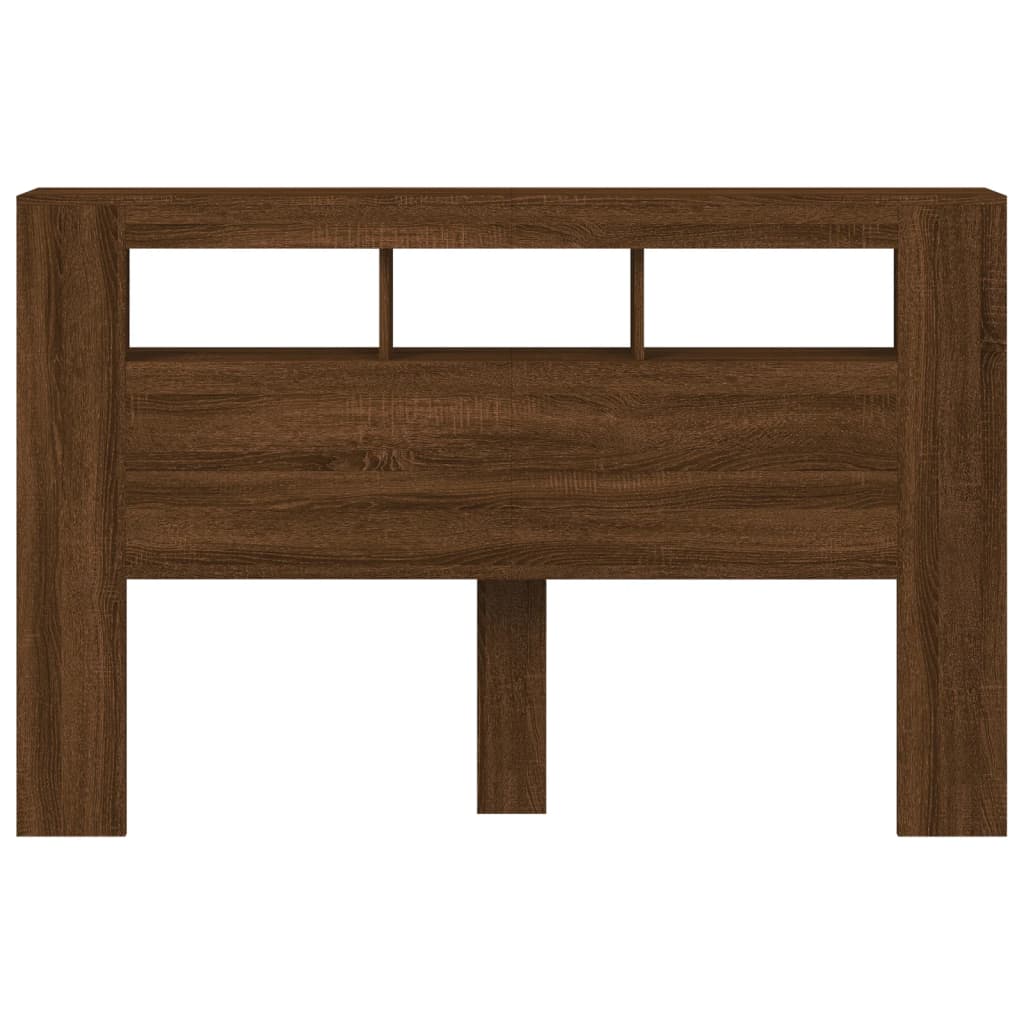 vidaXL Κεφαλάρι Κρεβατιού με LED Καφέ Δρυς 160x18,5x103,5 εκ