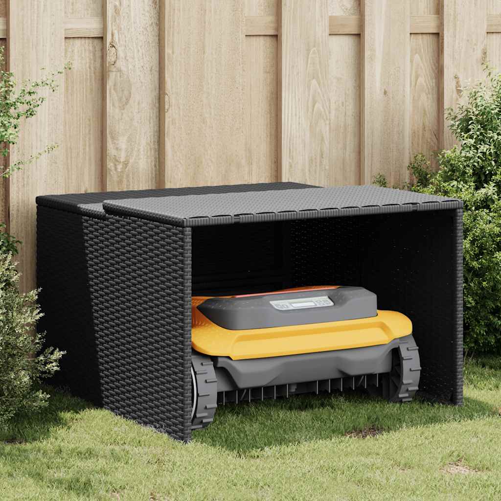 vidaXL Σκέπαστρο για Χλοοκοπτ. Ρομπότ Μαύρο 86x90x52/57 εκ Συνθ. Ρατάν