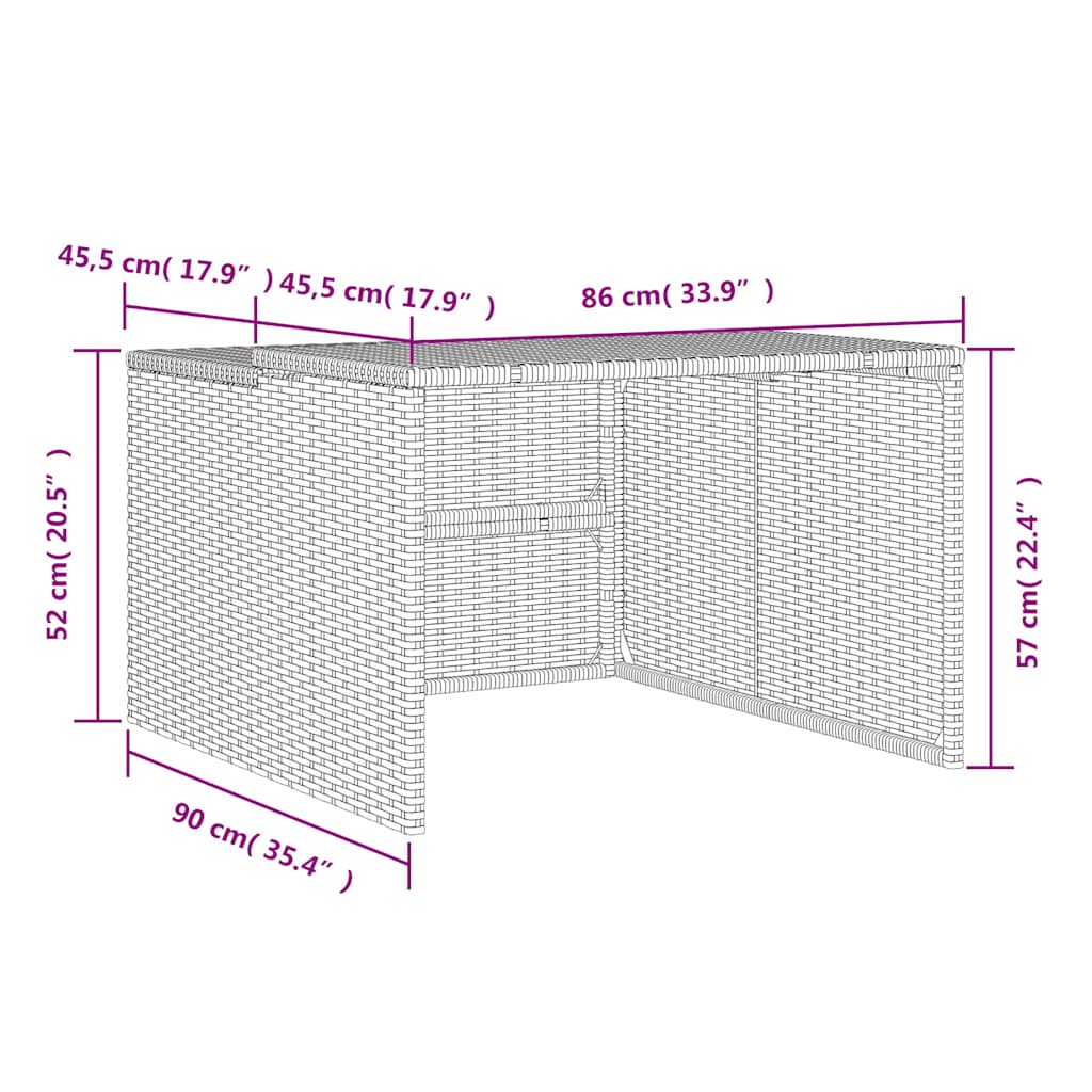 vidaXL Σκέπαστρο για Χλοοκοπτ. Ρομπότ Μαύρο 86x90x52/57 εκ Συνθ. Ρατάν