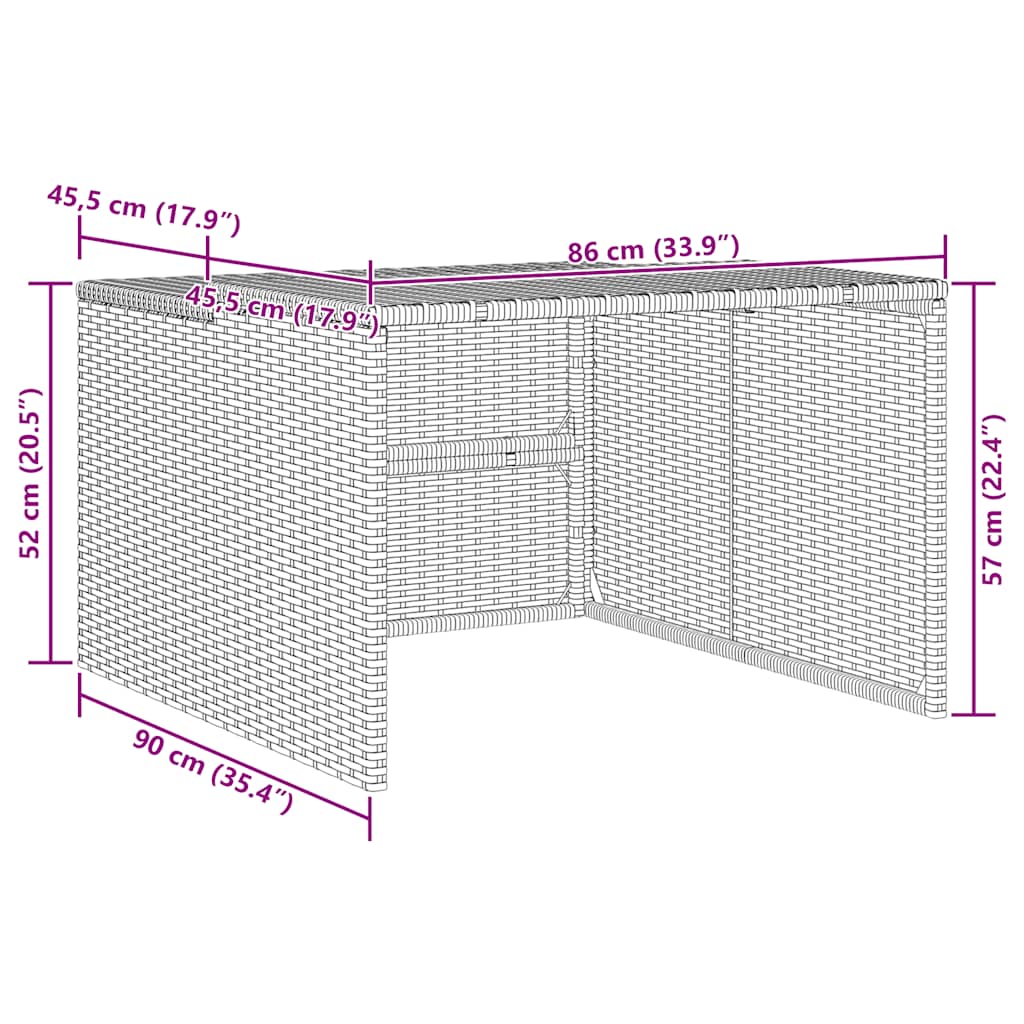 vidaXL Σκέπαστρο για Χλοοκοπτ. Ρομπότ Καφέ 86x90x52/57 εκ. Συνθ. Ρατάν