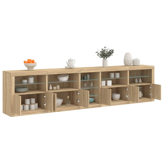 vidaXL Μπουφές με LED Sonoma Δρυς 283 x 37 x 67 εκ.
