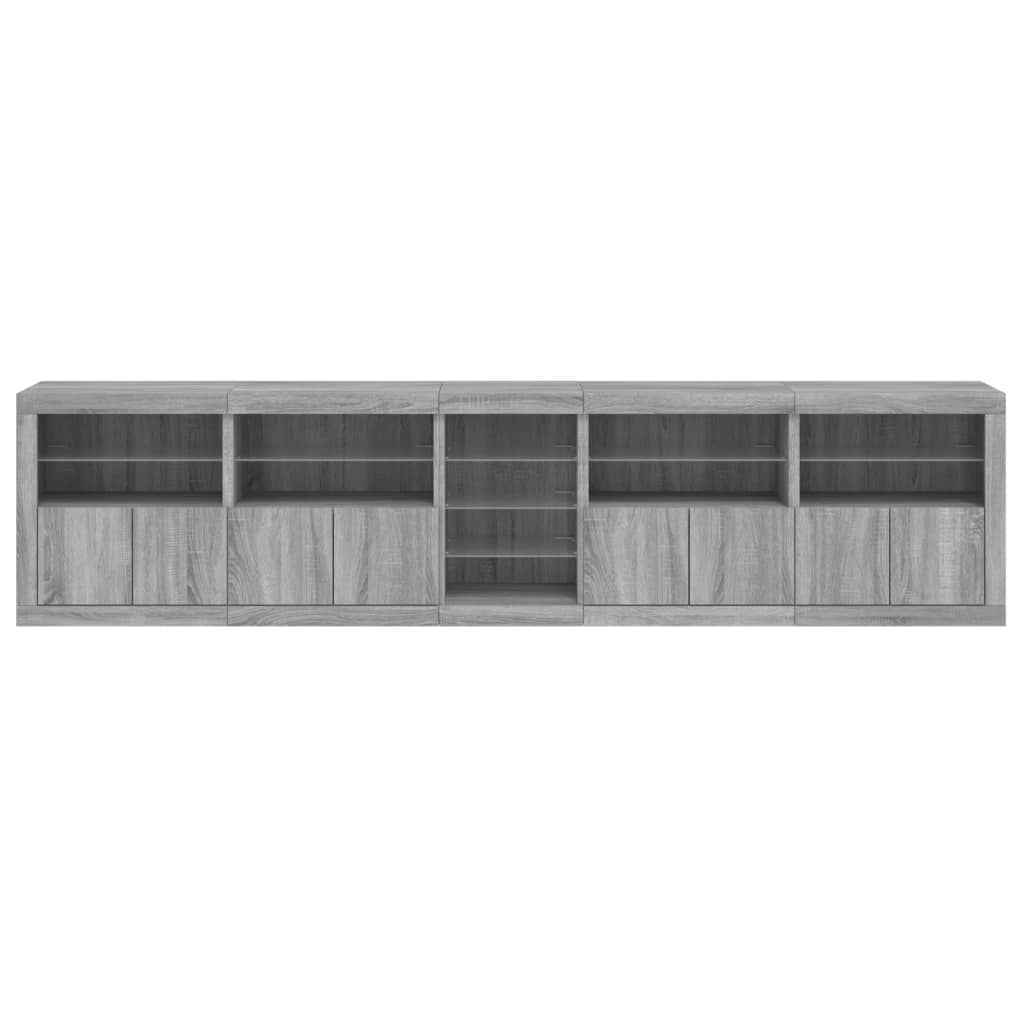vidaXL Μπουφές με LED Γκρι Sonoma 283 x 37 x 67 εκ.