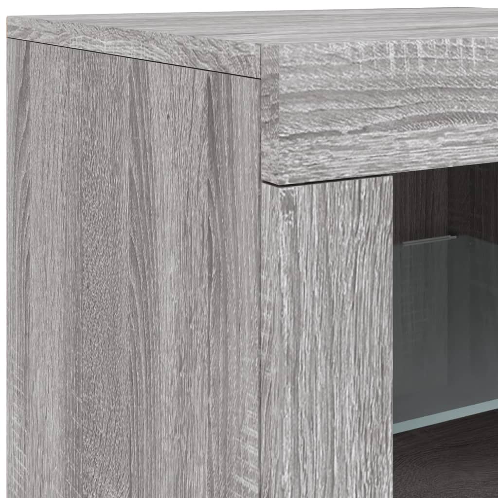 vidaXL Μπουφές με LED Γκρι Sonoma 283 x 37 x 67 εκ.