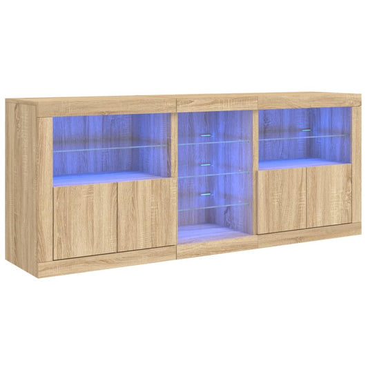 vidaXL Ντουλάπι με LED Sonoma Δρυς 181,5x37x67 εκ.