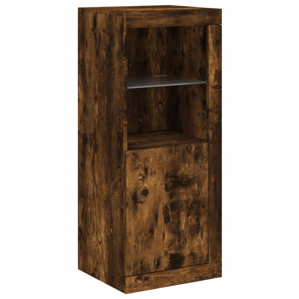 vidaXL Ντουλάπια με Φώτα LED 3 τεμ. Καπνιστή Δρυς Επεξεργασμένο Ξύλο