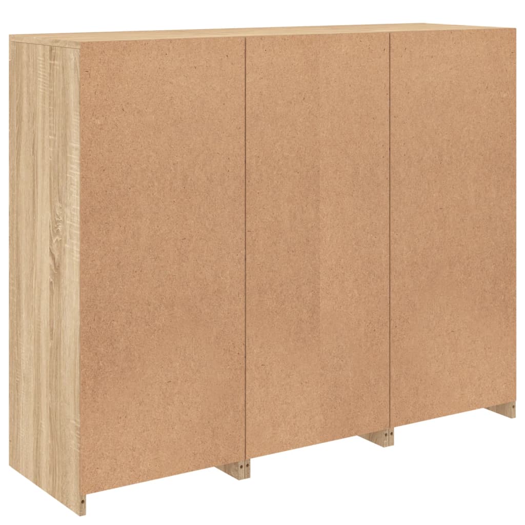 vidaXL Μπουφέδες με Φώτα LED 3 τεμ. Sonoma Δρυς από Επεξεργασμένο Ξύλο