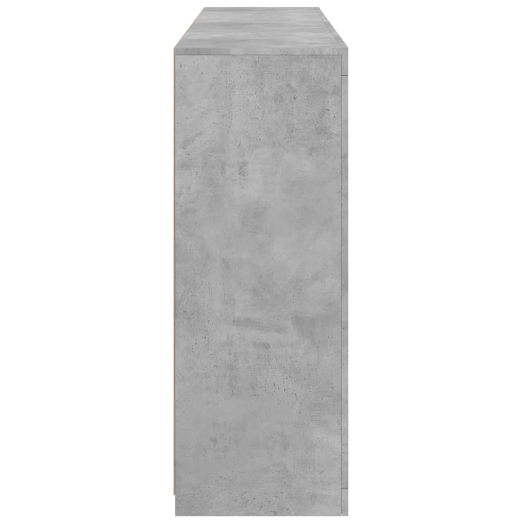 vidaXL Μπουφέδες με Φώτα LED 3 τεμ. Γκρι Σκυροδέματος Επεξεργ. Ξύλο