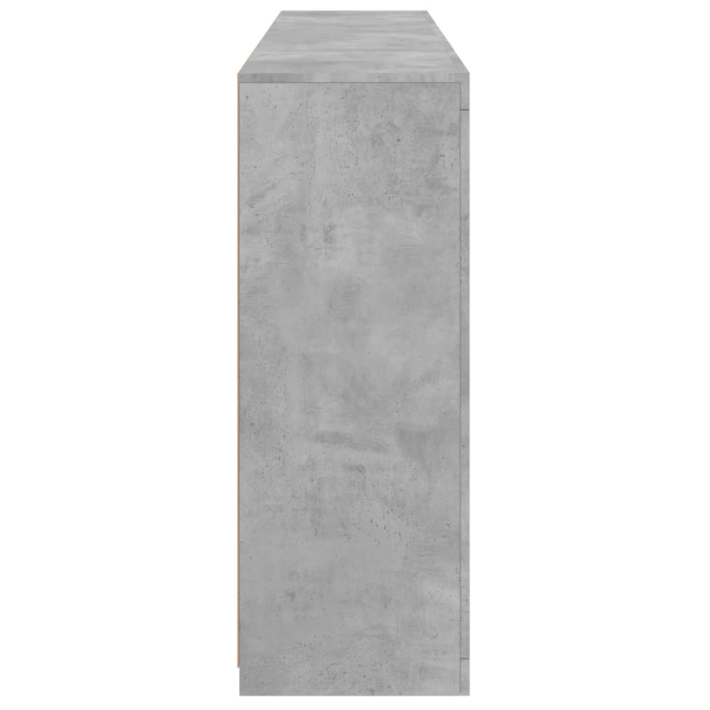 vidaXL Μπουφέδες με Φώτα LED 3 τεμ. Γκρι Σκυροδέματος Επεξεργ. Ξύλο