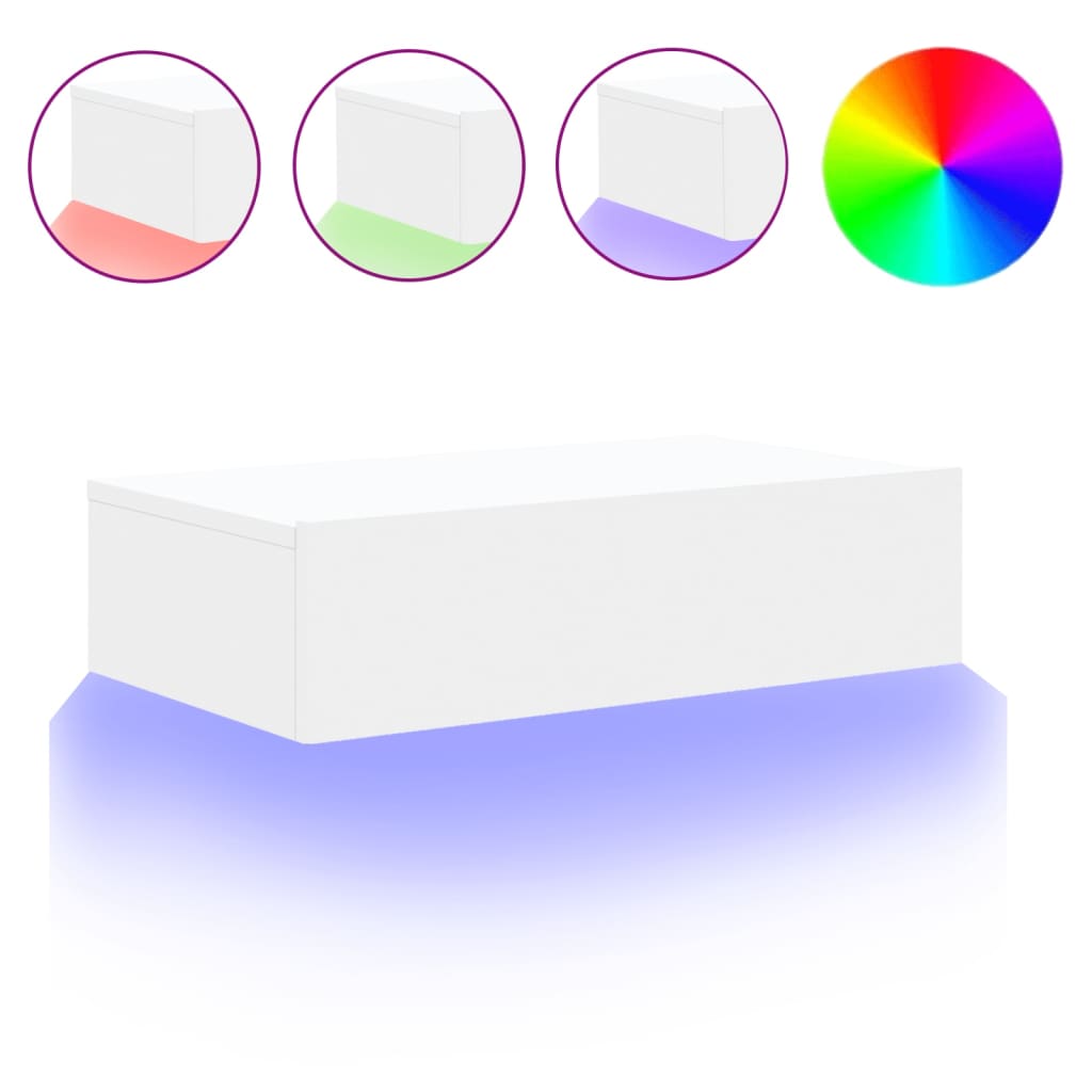 vidaXL Έπιπλο Τηλεόρασης με LED Λευκό 60 x 35 x 15,5 εκ.