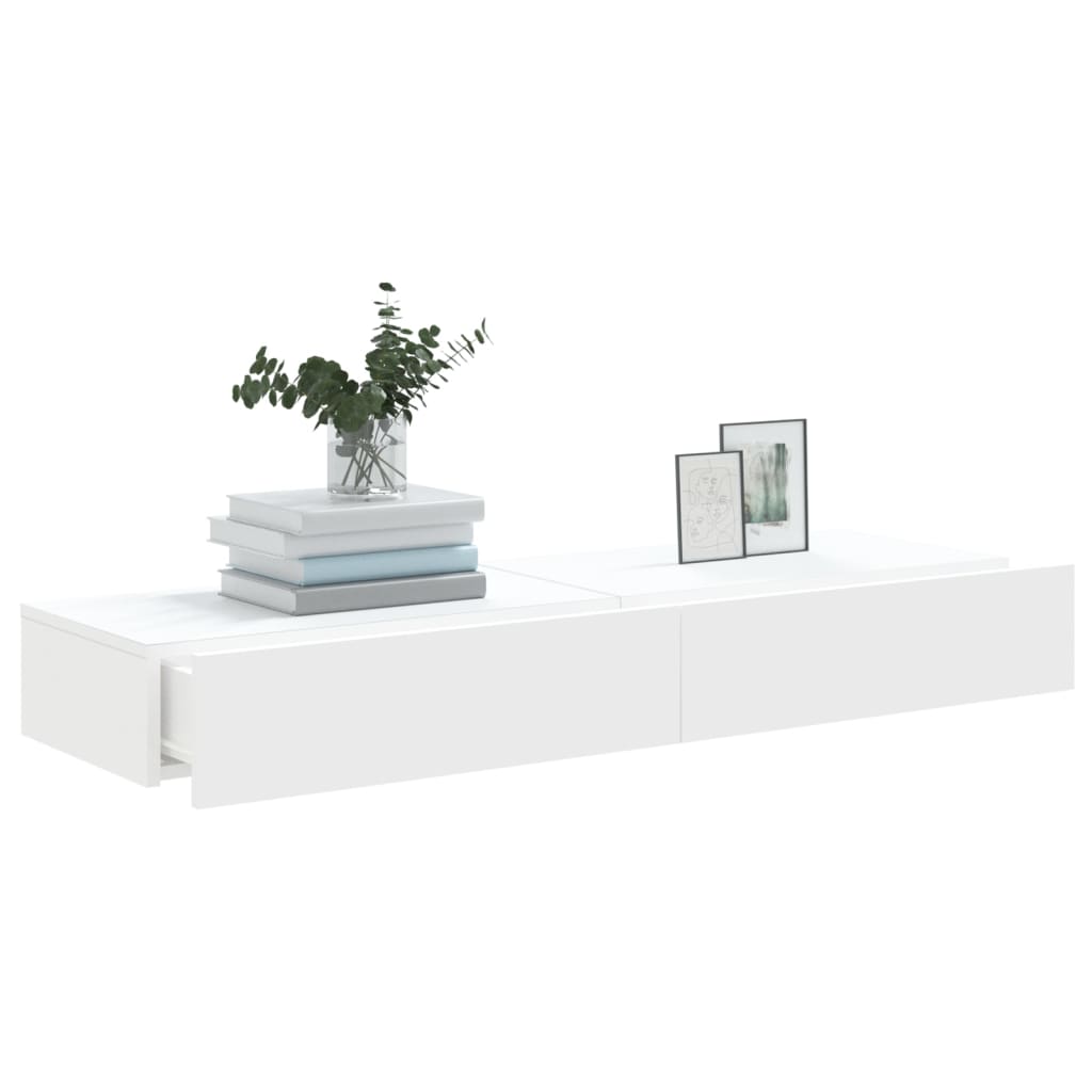 vidaXL Έπιπλα Τηλεόρασης με LED 2 τεμ. Λευκά 60 x 35 x 15,5 εκ.