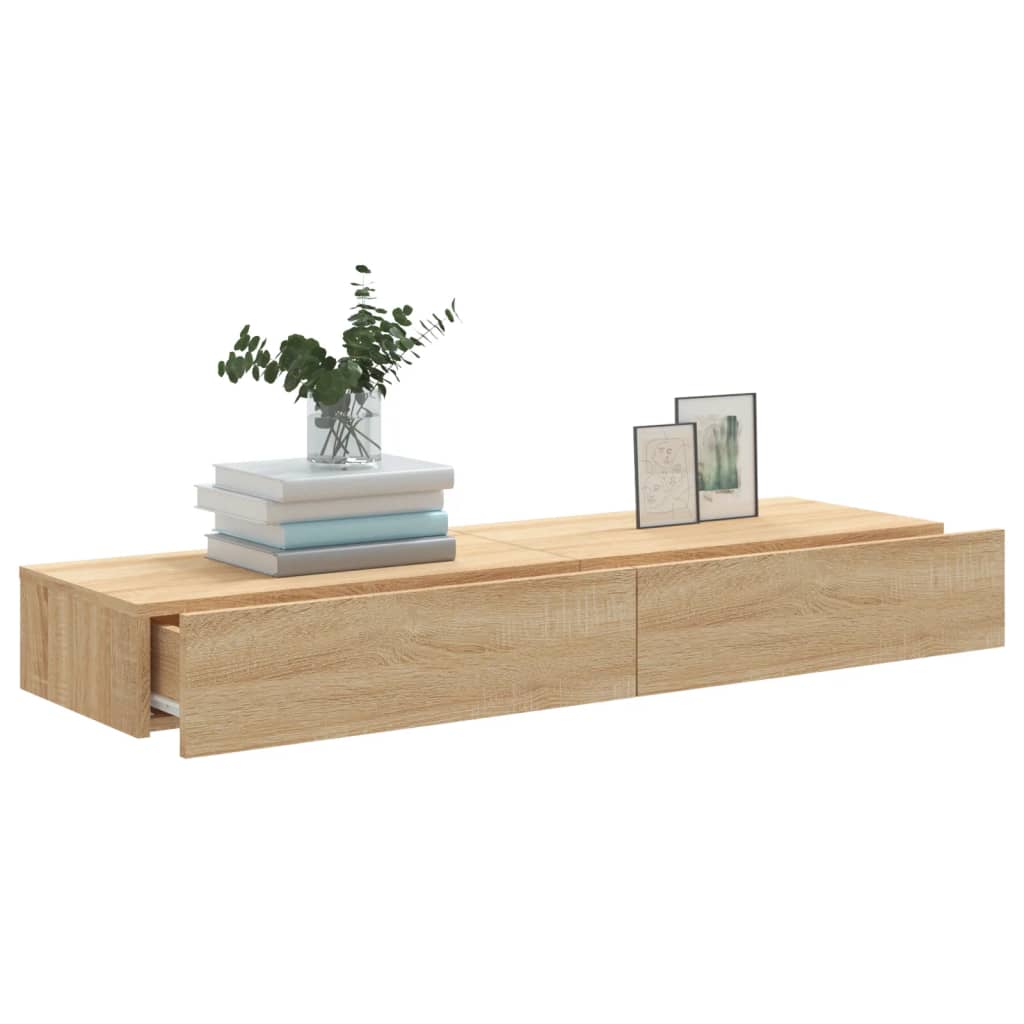 vidaXL Έπιπλα Τηλεόρασης με LED 2 τεμ. Sonoma Δρυς 60x35x15,5 εκ.