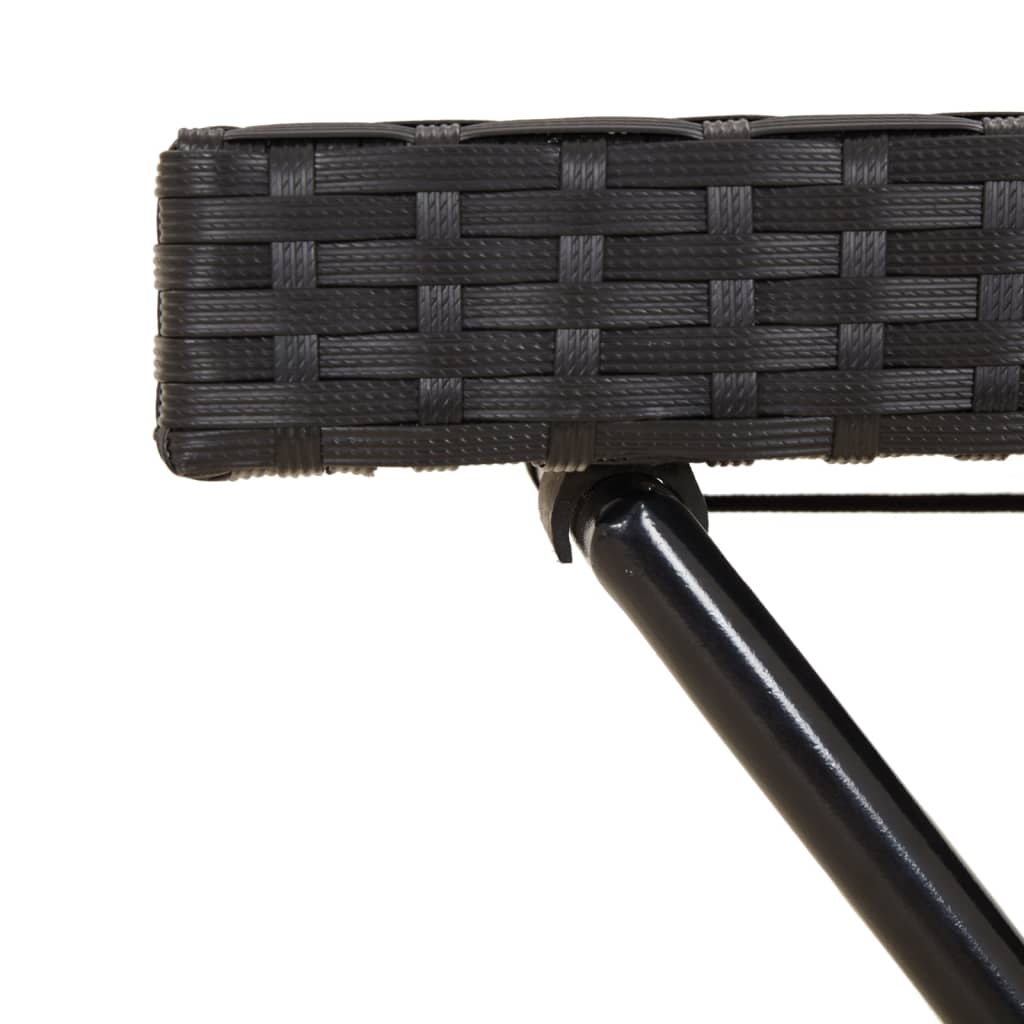 vidaXL Τραπέζι Δίσκος Πτυσσόμενο Μαύρο 65x40x75 εκ. Συνθετικό Ρατάν