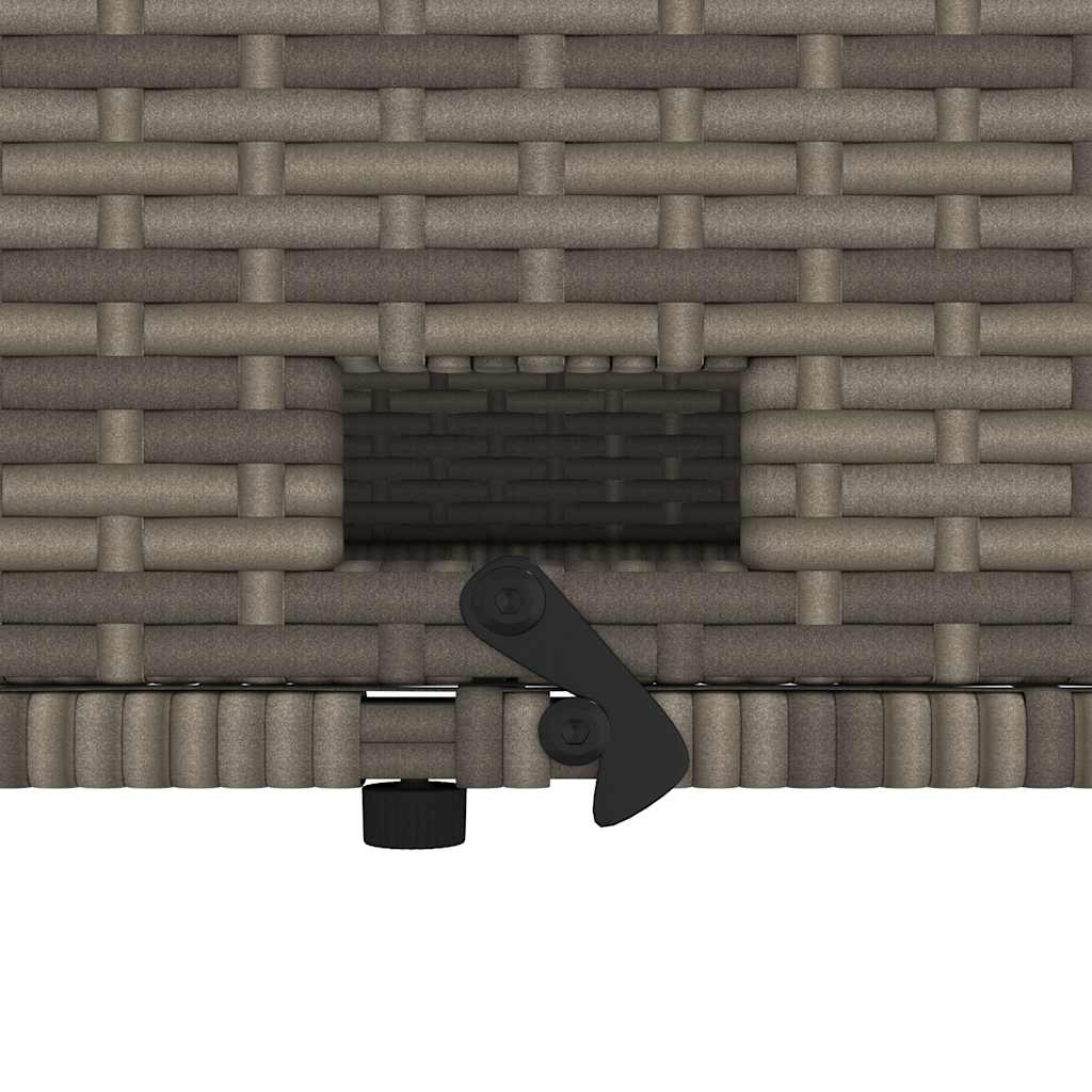 vidaXL Καναπές Κήπου Διθέσιος Γκρι Συνθετικό Ρατάν/Ακακία + Μαξιλάρια