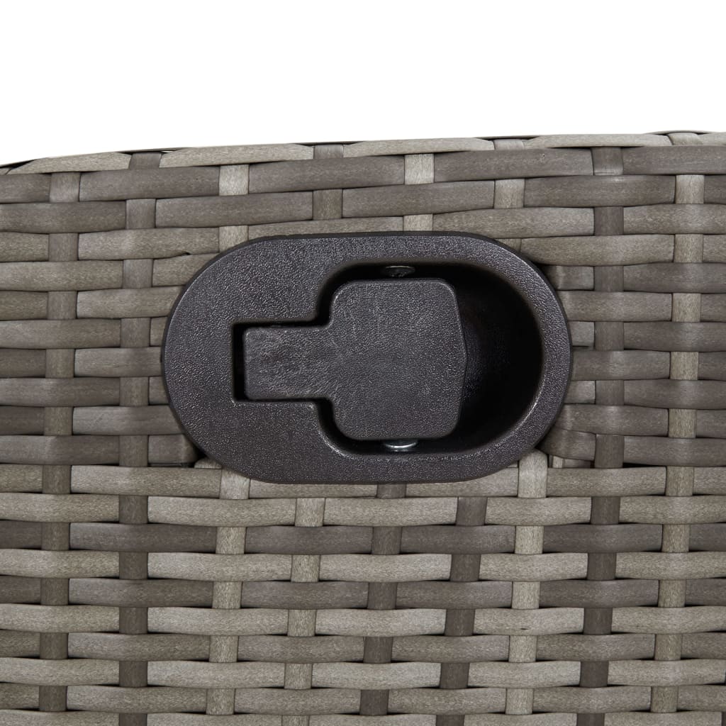 vidaXL Καρέκλες Κήπου Ανακλ/νες 2 τεμ. Γκρι Συνθ. Ρατάν + Μαξιλάρια