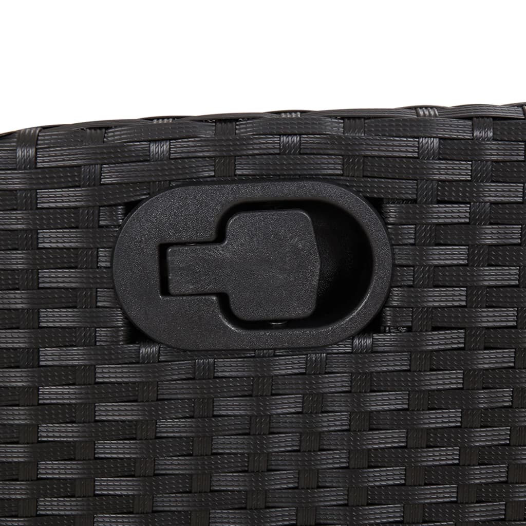 vidaXL Πολυθρόνες Κήπου Ανακλ/νες 2 τεμ. Μαύρες Συνθ. Ρατάν+Μαξιλάρια