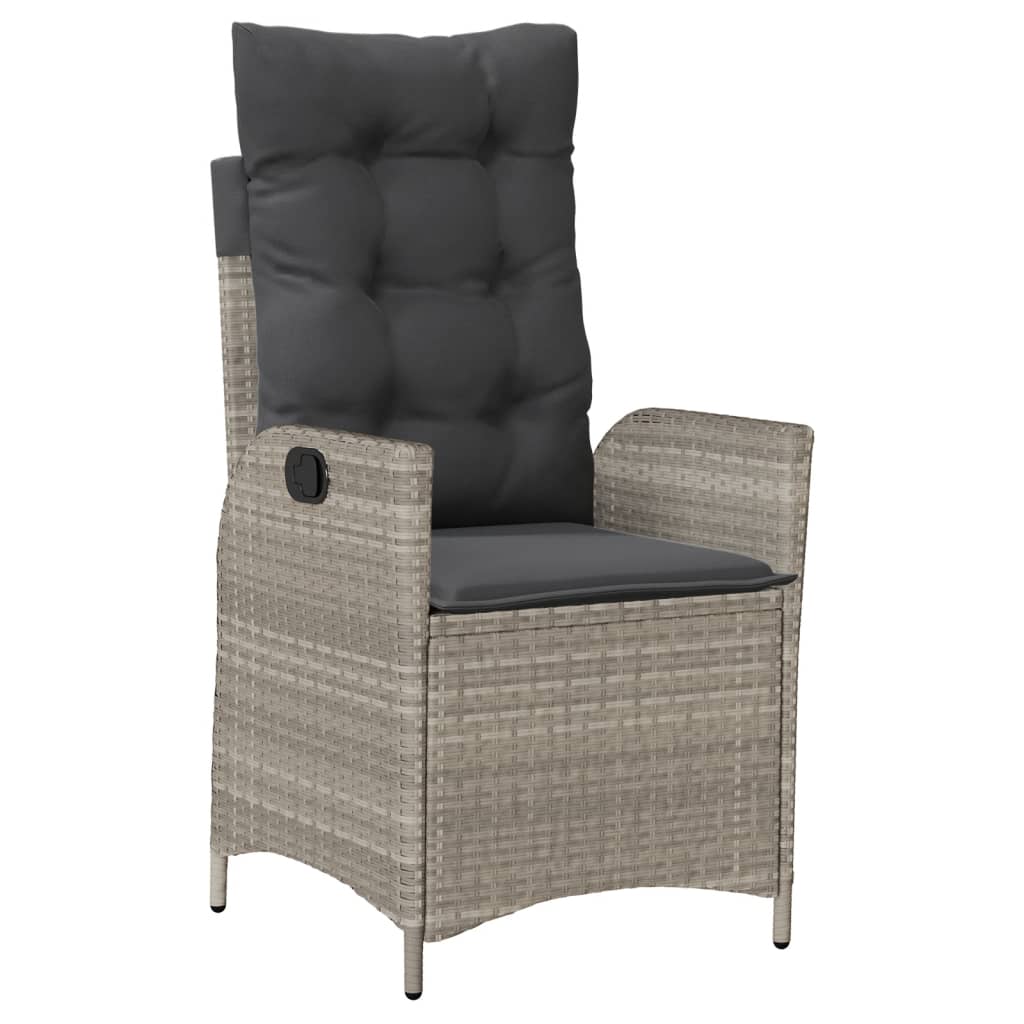 vidaXL Καρέκλες Κήπου Ανακλ/νες 2 τεμ. Αν. Γκρι Συνθ. Ρατάν&Μαξιλάρια