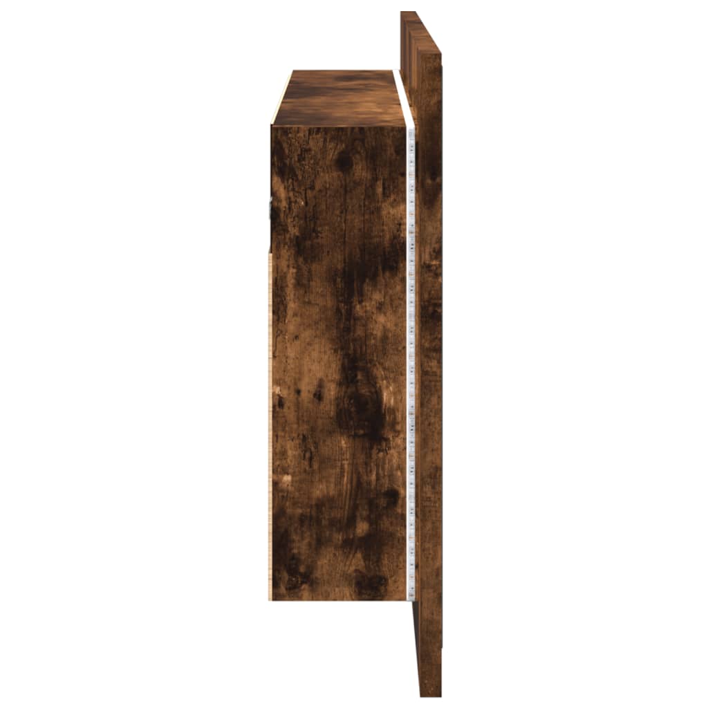 vidaXL Ντουλάπι Μπάνιου με Καθρέφτη/Φώτα LED Δρυς 80x12x45εκ Ακρυλικό