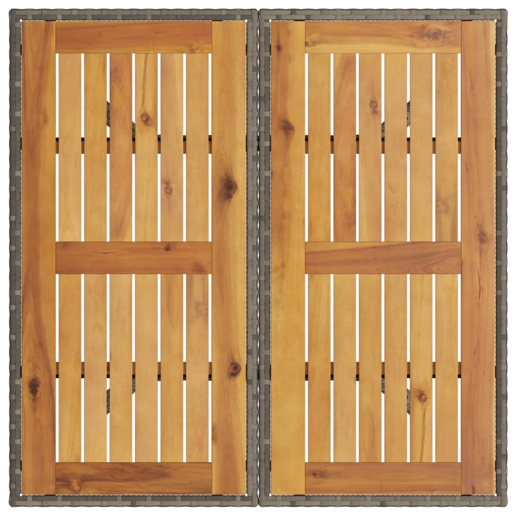 vidaXL Τραπέζι Κήπου Επιφάνεια Ακακίας Γκρι 80x80x75 εκ. Συνθ. Ρατάν