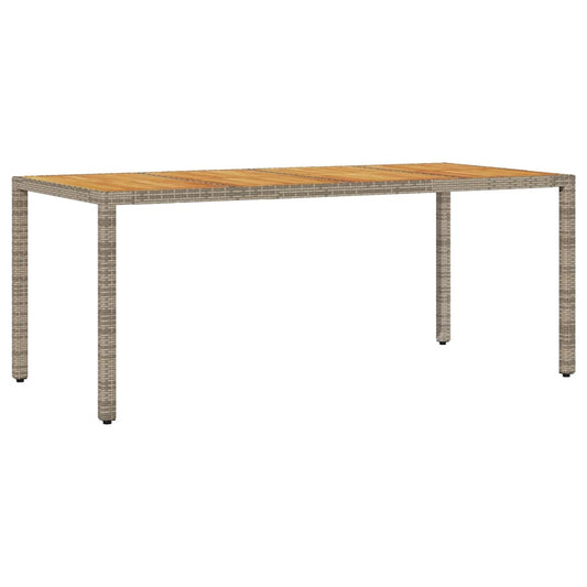 vidaXL Τραπέζι Κήπου Επιφάνεια Ακακίας Γκρι 190x90x75 εκ Συνθ. Ρατάν