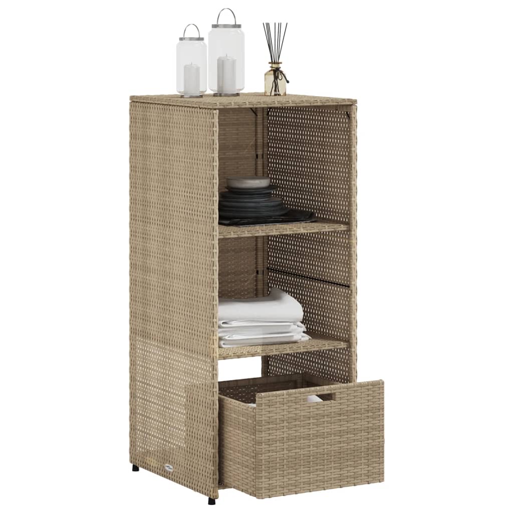 vidaXL Ντουλάπι Αποθήκευσης Κήπου Beige 50x55x115 εκ. Συνθετικό Ρατάν