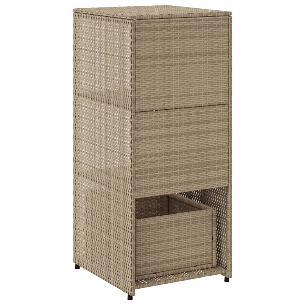 vidaXL Ντουλάπι Αποθήκευσης Κήπου Beige 50x55x115 εκ. Συνθετικό Ρατάν