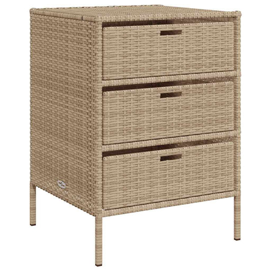 vidaXL Ντουλάπι Αποθήκευσης Κήπου Beige 55x59x80 εκ. Συνθετικό Ρατάν