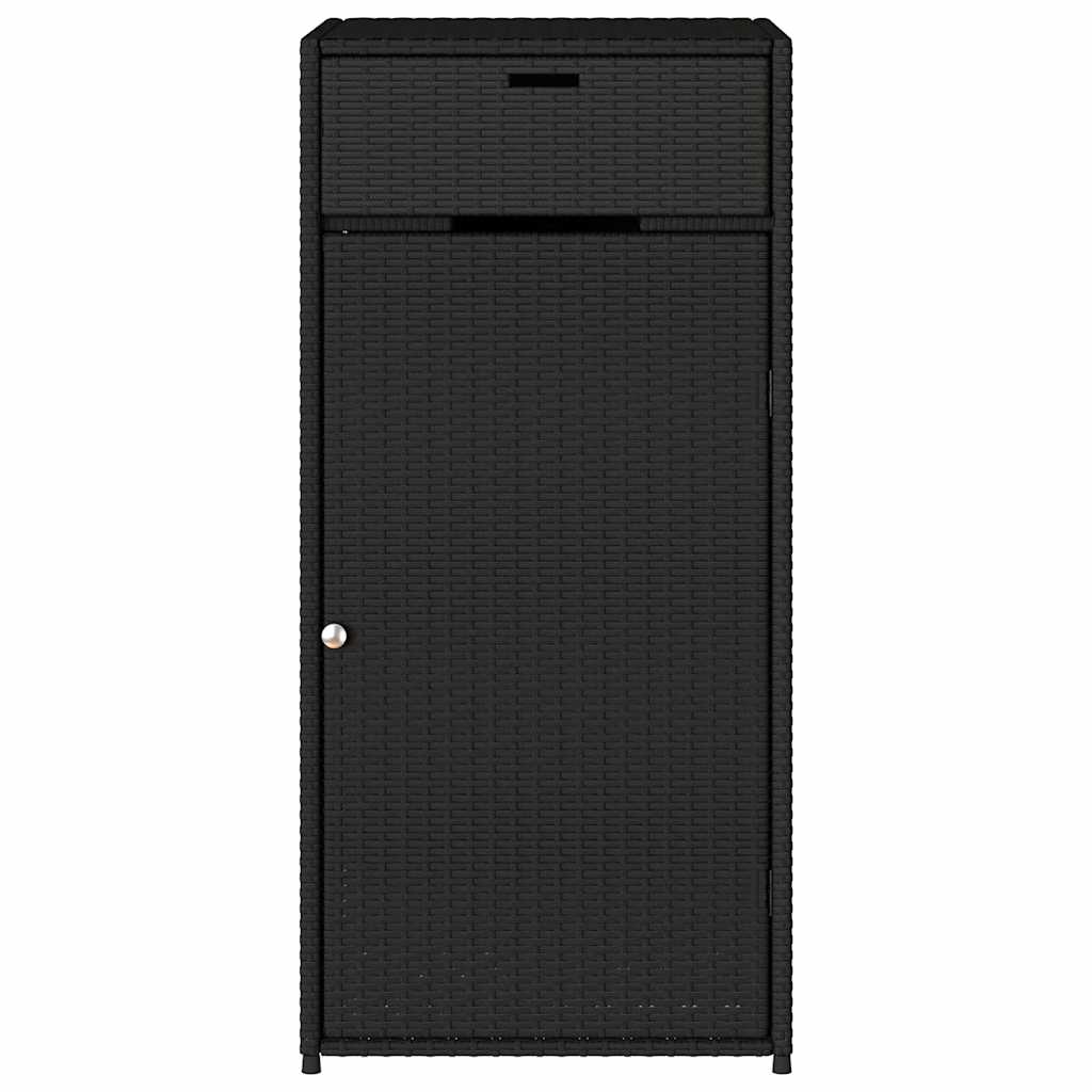 vidaXL Ντουλάπι Αποθήκευσης Κήπου Μαύρο 55x55x111 εκ. από Συνθ. Ρατάν