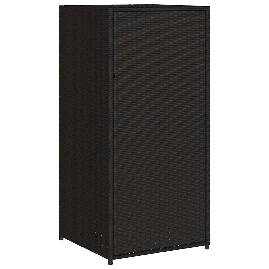 vidaXL Ντουλάπι Αποθήκευσης Κήπου Μαύρο 55x55x111 εκ. από Συνθ. Ρατάν