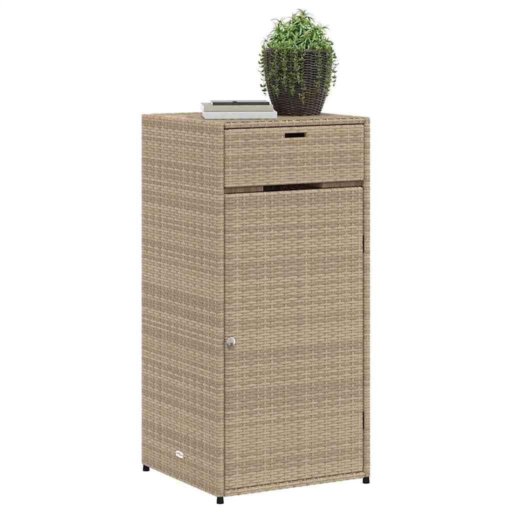 vidaXL Ντουλάπι Αποθήκευσης Κήπου Beige 55x55x111 εκ. Συνθετικό Ρατάν