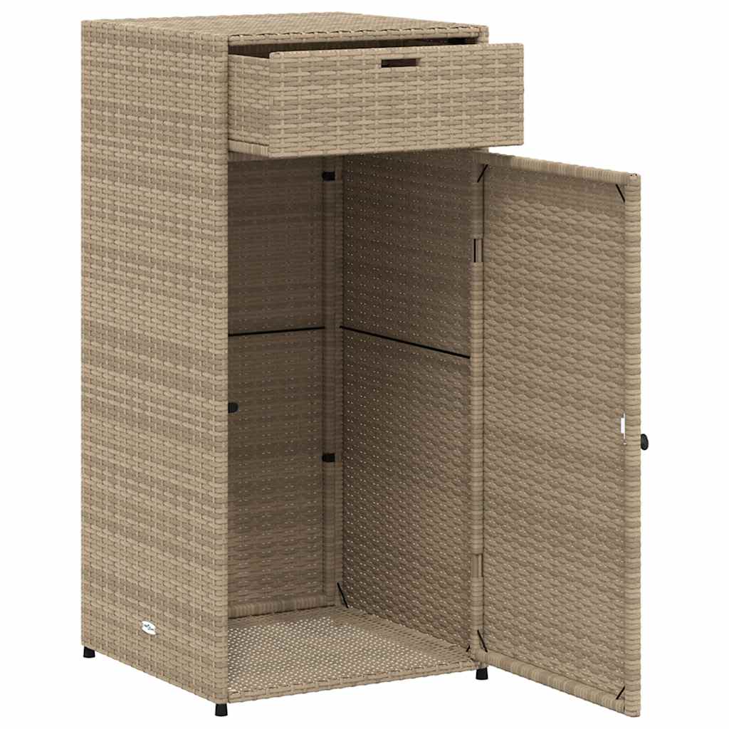 vidaXL Ντουλάπι Αποθήκευσης Κήπου Beige 55x55x111 εκ. Συνθετικό Ρατάν