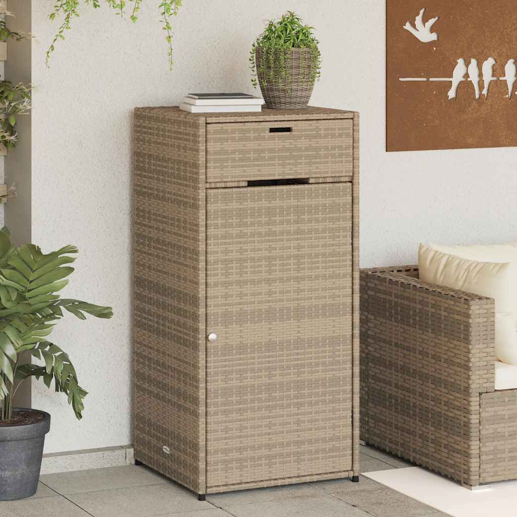 vidaXL Ντουλάπι Αποθήκευσης Κήπου Beige 55x55x111 εκ. Συνθετικό Ρατάν