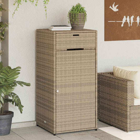 vidaXL Ντουλάπι Αποθήκευσης Κήπου Beige 55x55x111 εκ. Συνθετικό Ρατάν