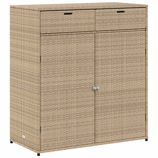 vidaXL Ντουλάπι Αποθήκευσης Κήπου Beige 105x55x113 εκ. Συνθετικό Ρατάν