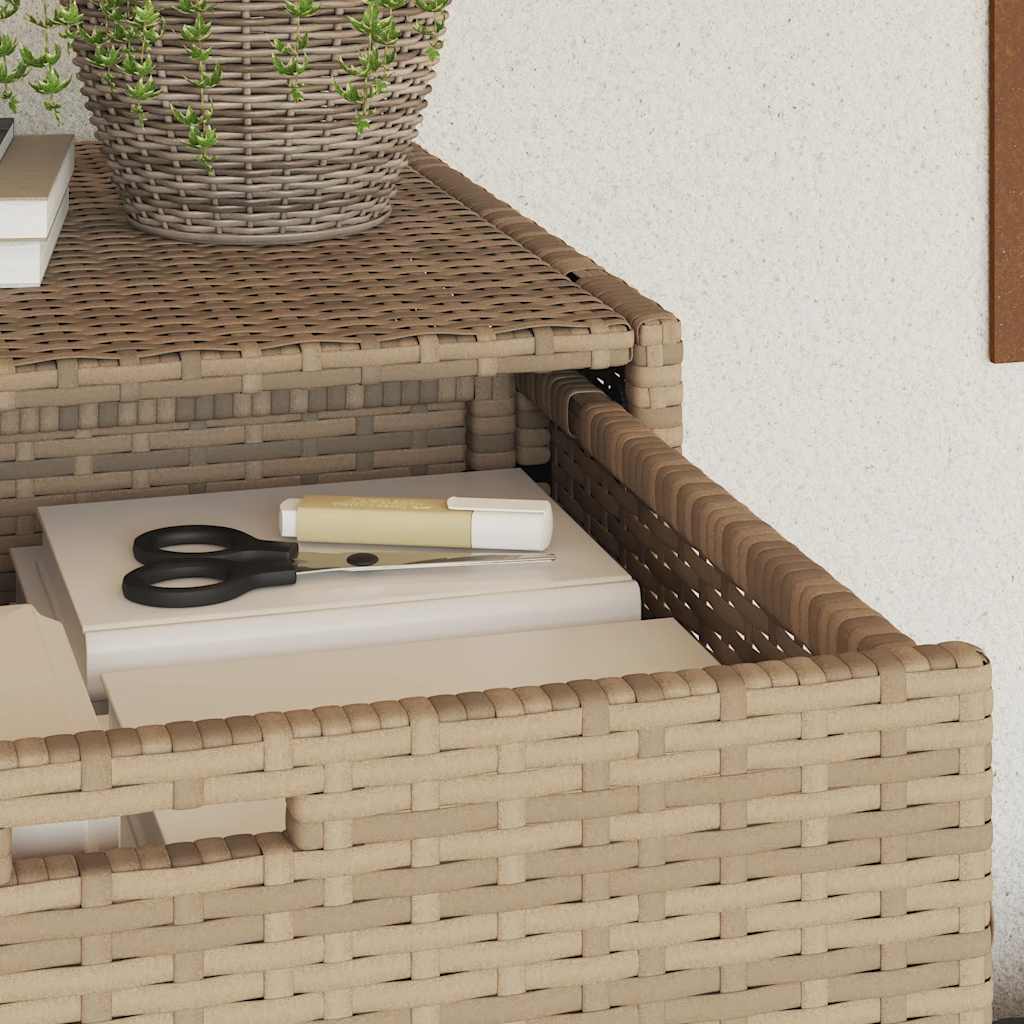 vidaXL Ντουλάπι Αποθήκευσης Κήπου Beige 105x55x113 εκ. Συνθετικό Ρατάν