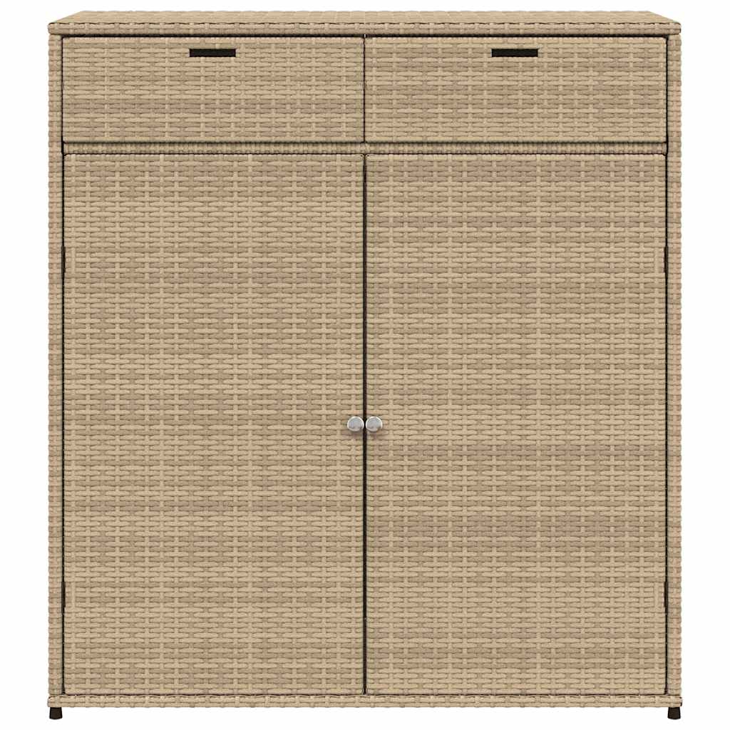 vidaXL Ντουλάπι Αποθήκευσης Κήπου Beige 105x55x113 εκ. Συνθετικό Ρατάν