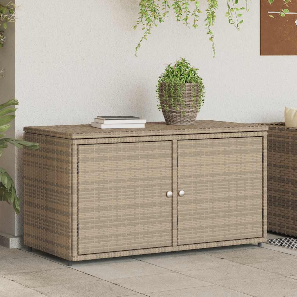 vidaXL Ντουλάπι Αποθήκευσης Κήπου Beige 110x55x60,5εκ. Συνθετικό Ρατάν