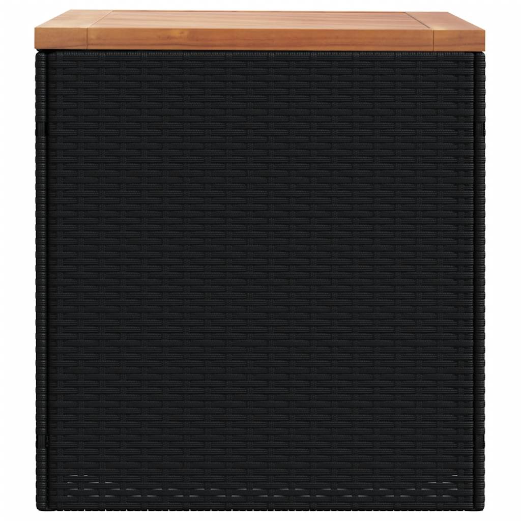vidaXL Κουτί Αποθ. Κήπου Μαύρο 110x50x54 εκ. Συνθ. Ρατάν/Μασίφ Ακακία