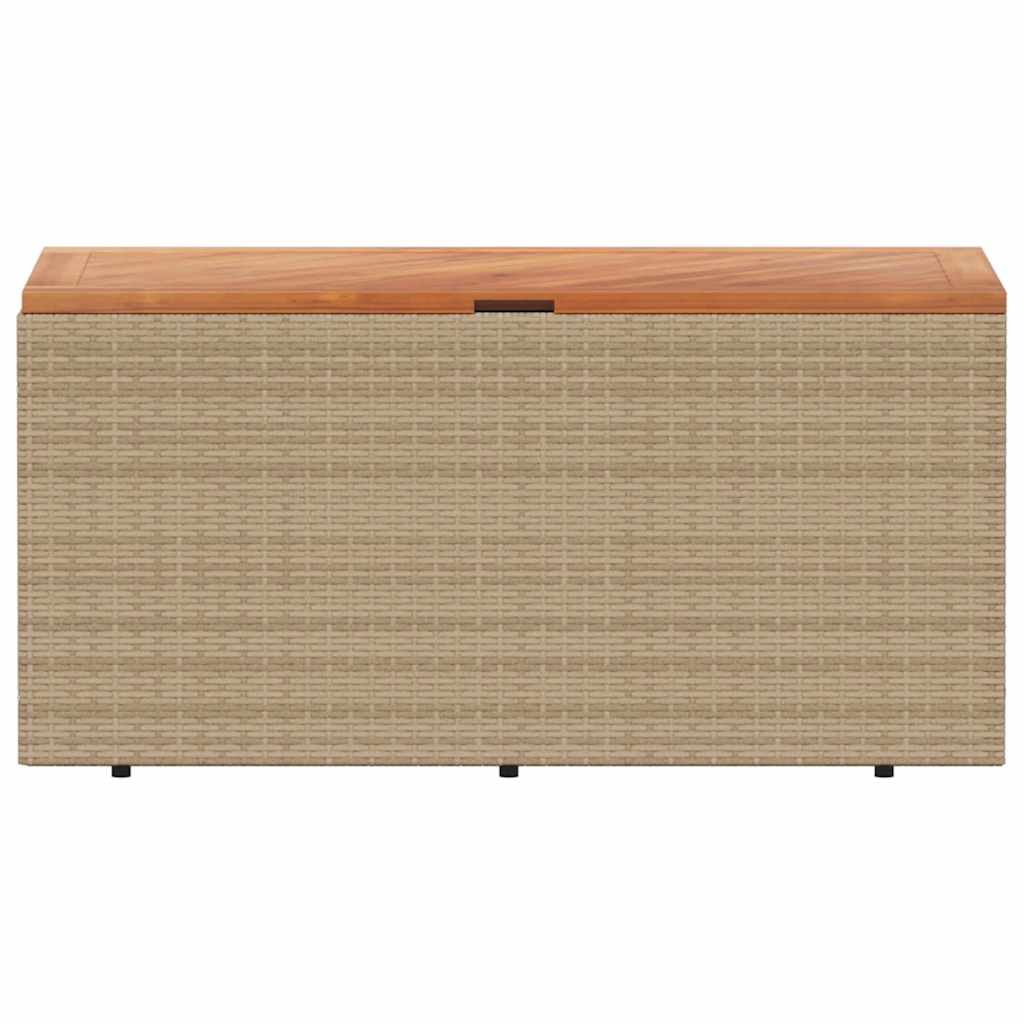 vidaXL Κουτί Αποθ. Κήπου Μπεζ 110x50x54 εκ. Συνθ. Ρατάν/Μασίφ Ακακία