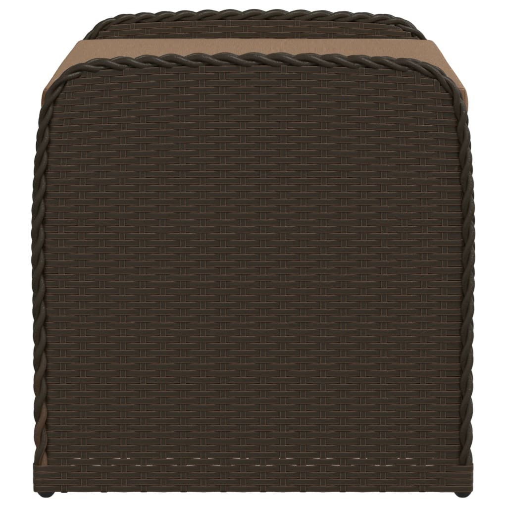 vidaXL Παγκάκι Αποθήκευσης Καφέ 80x51x52 εκ. Συνθετικό Ρατάν Μαξιλάρι