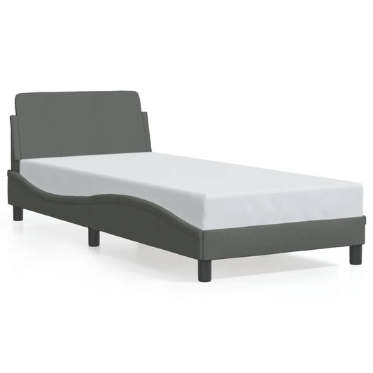 vidaXL Σκελετός Κρεβατιού Dover Σκ. Γκρι 90x190 εκ. Υφασμάτινο
