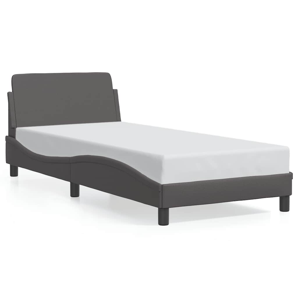 vidaXL Πλαίσιο Κρεβατιού Dover Γκρι 90x190 εκ. Συνθετικό Δέρμα