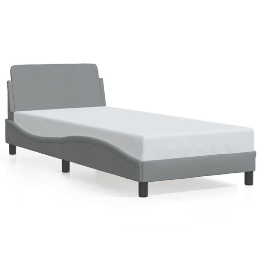 vidaXL Σκελετός Κρεβατιού Dover Αν. Γκρι 90x200 εκ.Υφασμάτινο