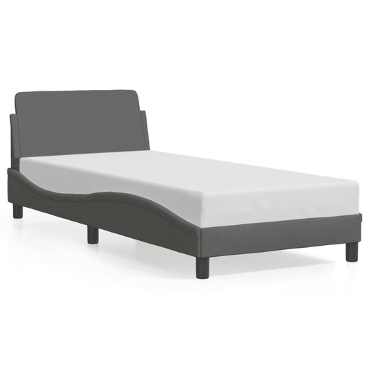 vidaXL Σκελετός Κρεβατιού Dover Σκ. Γκρι 90x200 εκ.Υφασμάτινο
